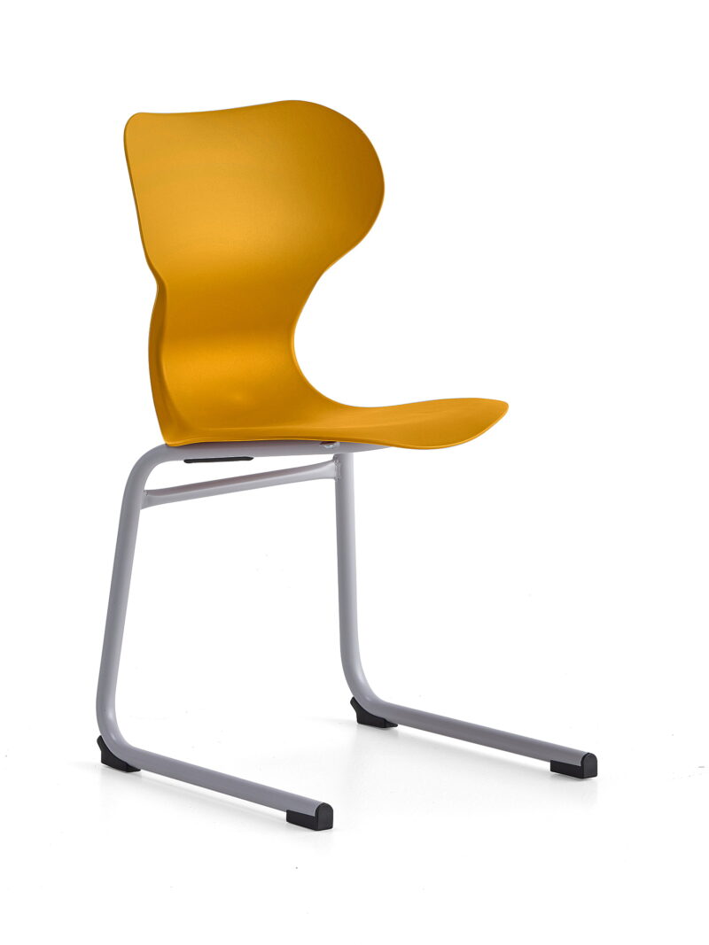 Krzesło BRIAN, na płozach, żółty