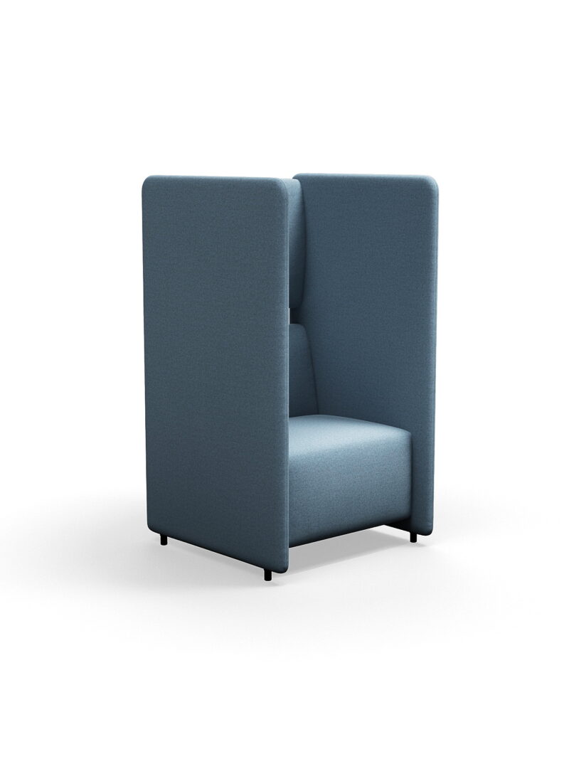 Fotel CLEAR SOUND, 1-osobowy, tkanina Focus Melange, błękitny