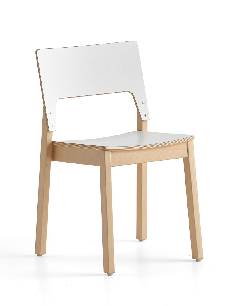 Krzesło LOVE, 450 mm, laminat, biały
