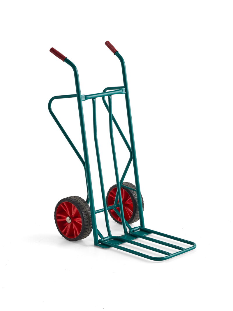 Wózek magazynowy DAVIS, 250 kg , koła odporne na przebicie, zielony