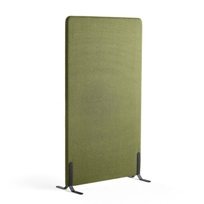 Ścianka podłogowa ZONE, 1700x1000x46 mm, tkanina Hush, czarne podstawy, zielony