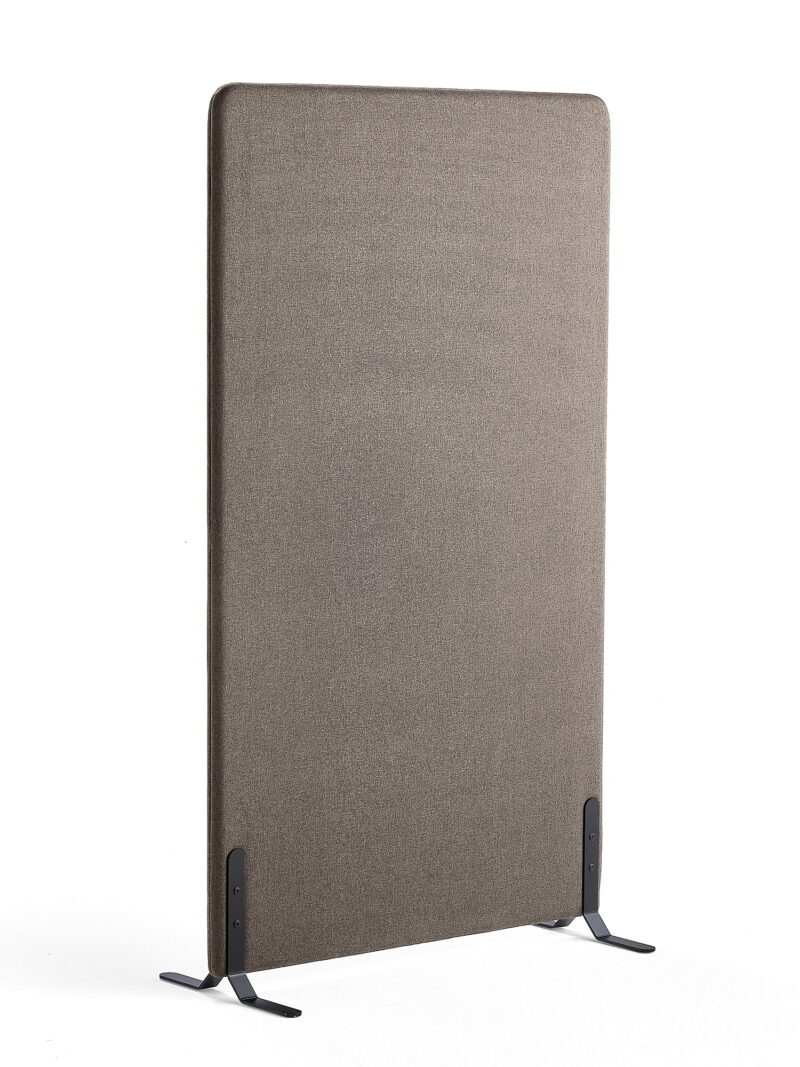 Ścianka podłogowa ZONE, 1700x1000x46 mm, tkanina Hush, czarne podstawy, jasnobrązowy
