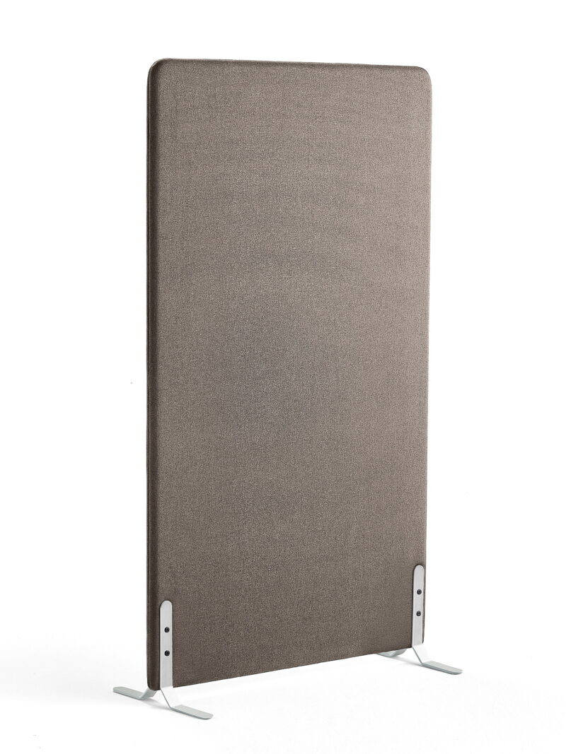Ścianka podłogowa ZONE, 1700x1000x46 mm, tkanina Hush, białe podstawy, jasnobrązowy