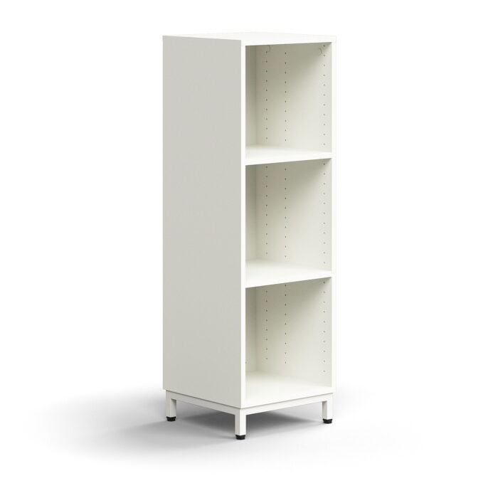 Regał QBUS, 2 półki, nóżki, 1252x400x400 mm, biały