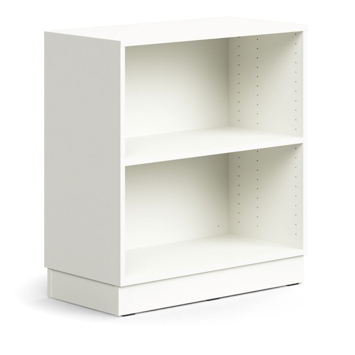 Regał QBUS, 1 półka, cokół, 868x800x400 mm, biały