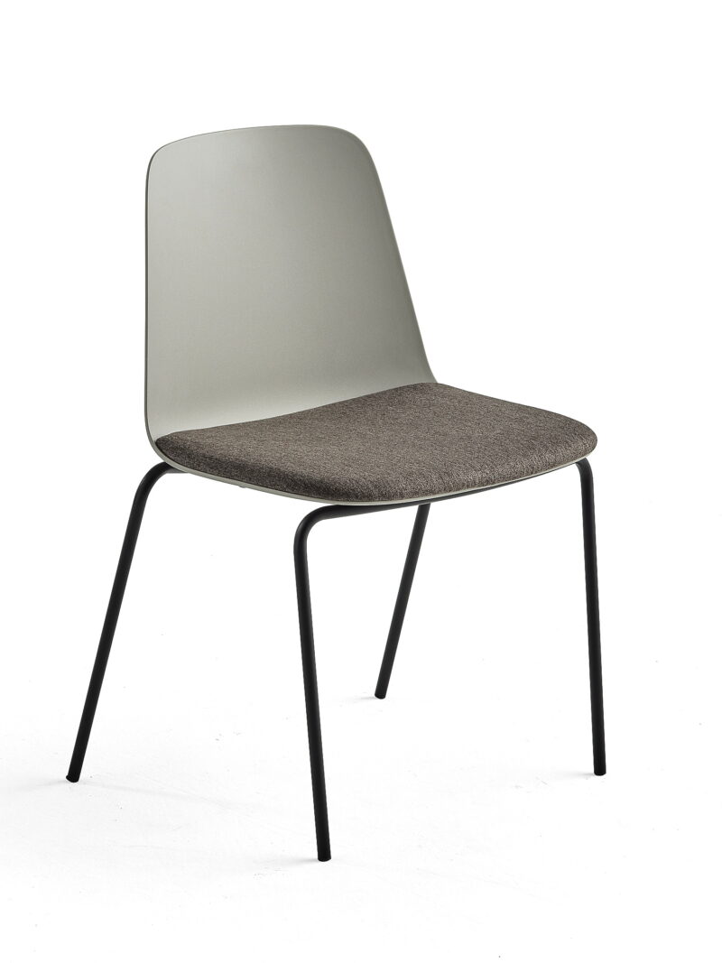 Krzesło LANGFORD, proste nogi, szary/brązowy