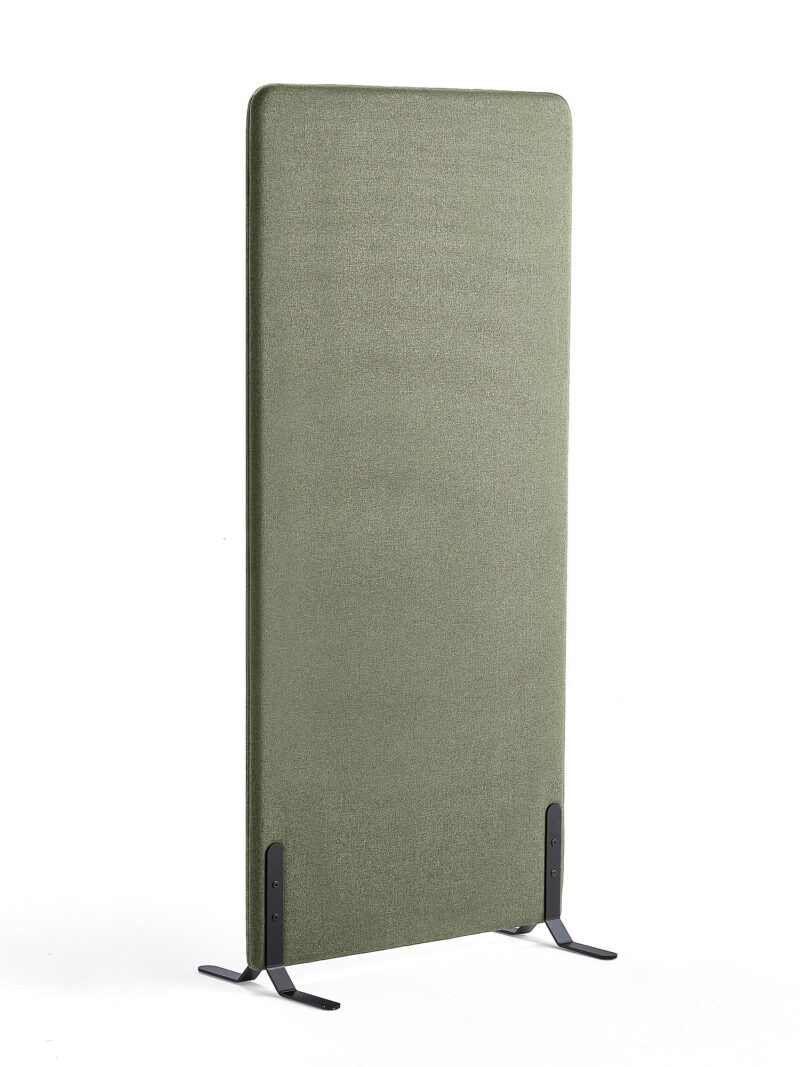 Ścianka podłogowa ZONE, 1700x800x46 mm, tkanina Rivet, czarne podstawy, zielononiebieski