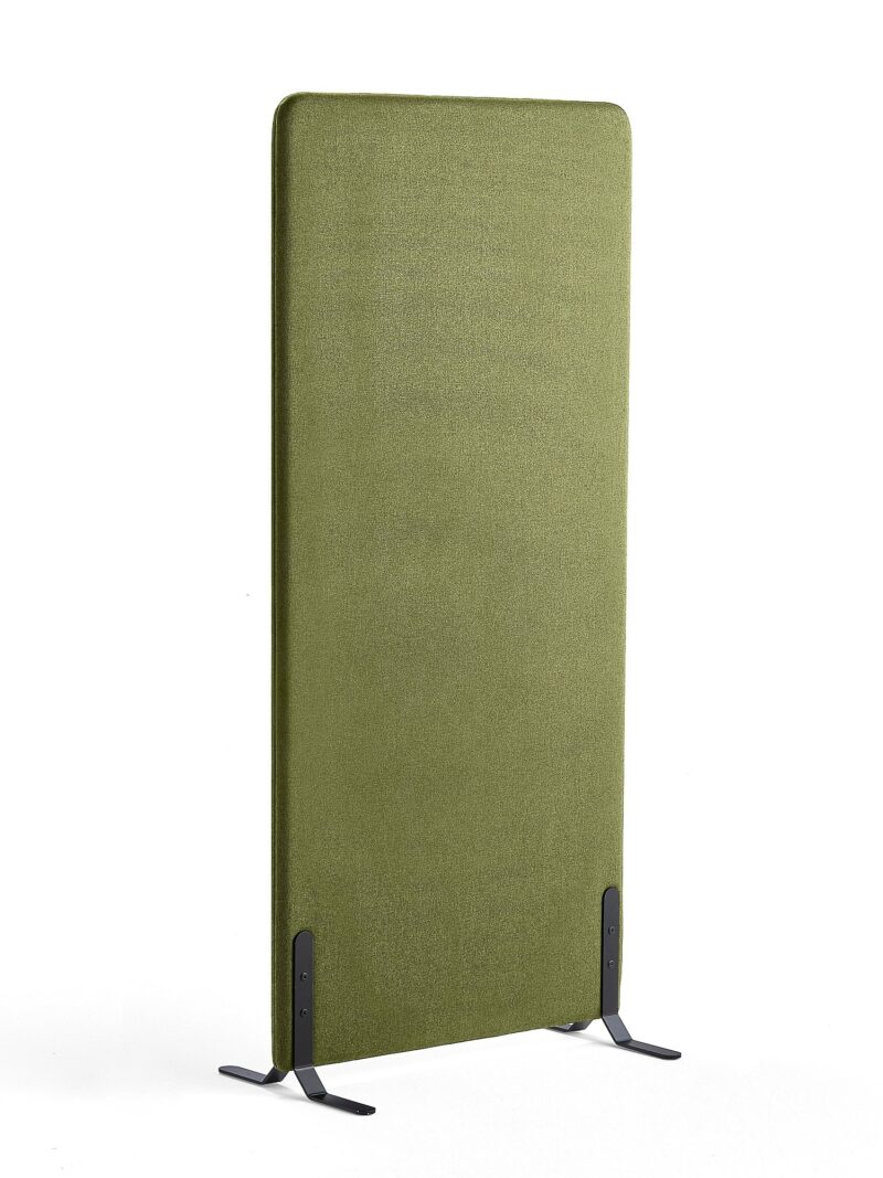Ścianka podłogowa ZONE, 1700x800x46 mm, tkanina Hush, czarne podstawy, zielony