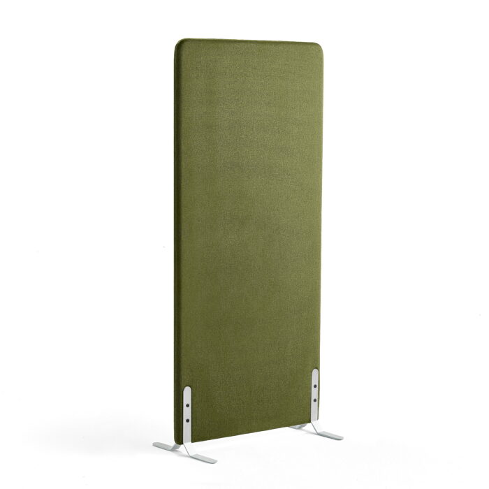 Ścianka podłogowa ZONE, 1700x800x46 mm, tkanina Hush, białe podstawy, zielony