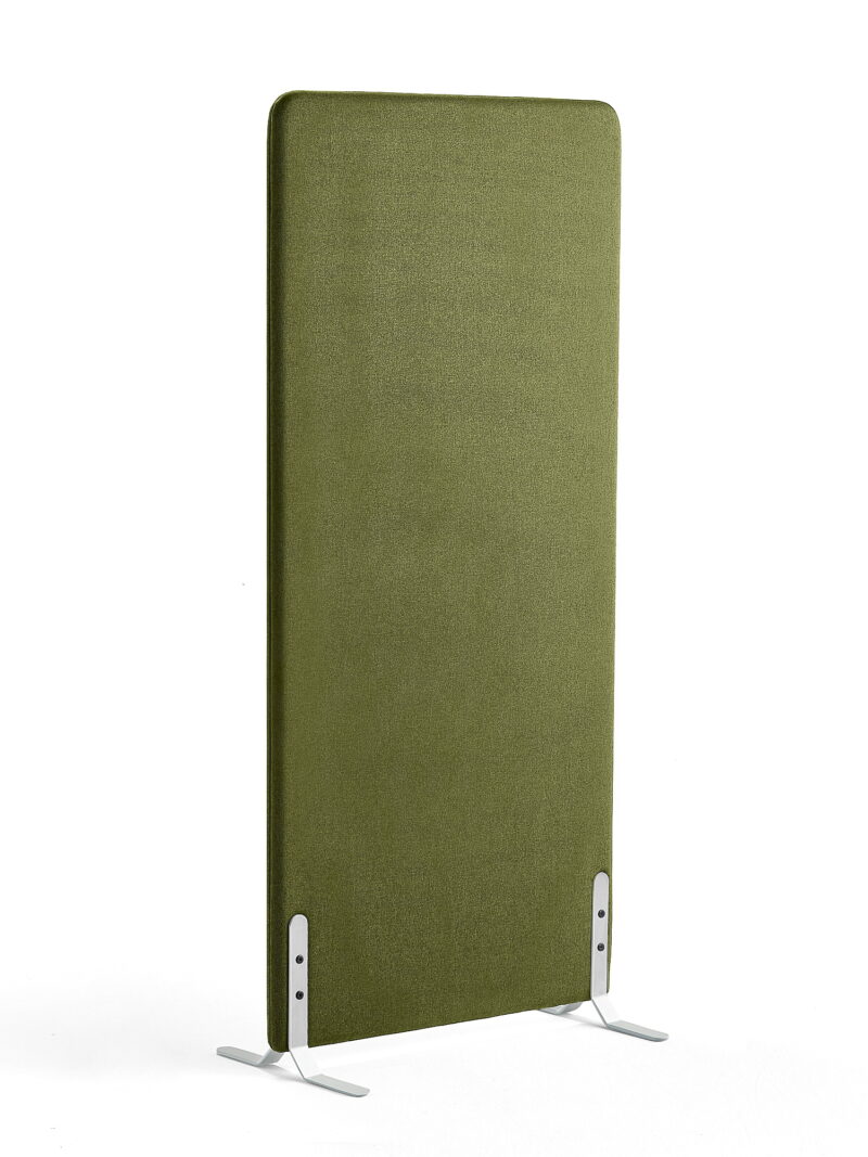 Ścianka podłogowa ZONE, 1700x800x46 mm, tkanina Hush, białe podstawy, zielony