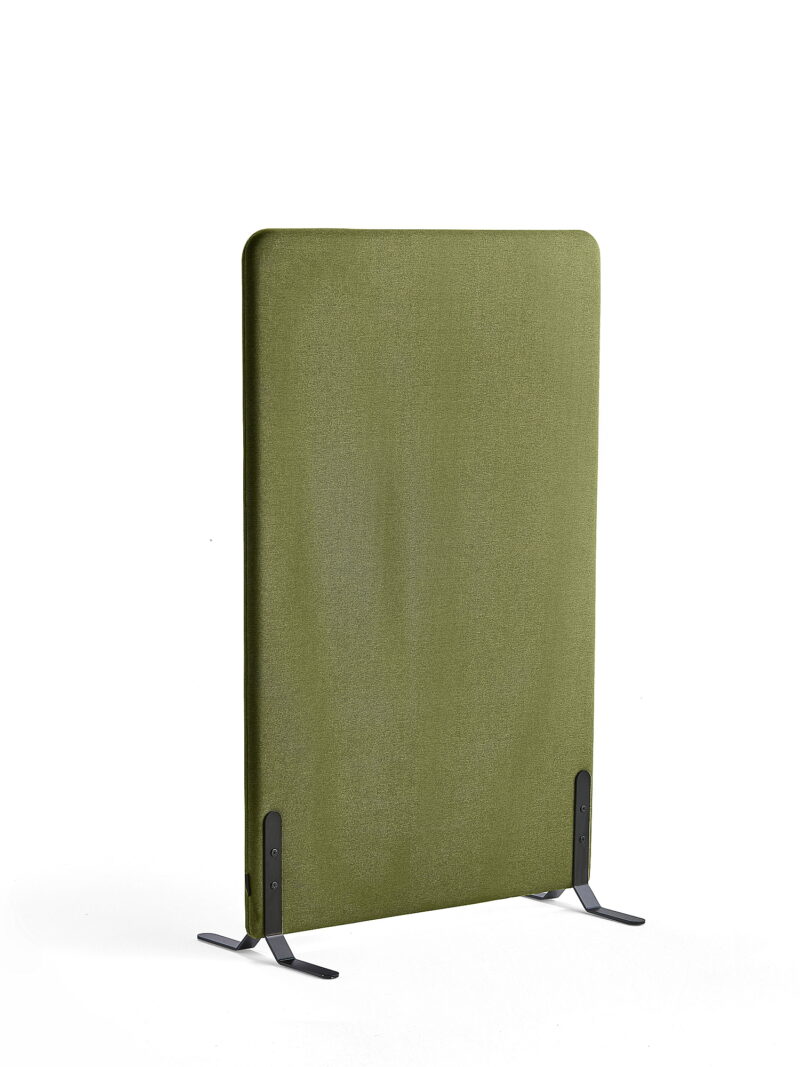 Ścianka podłogowa ZONE, 1360x800x46 mm, tkanina Hush, czarne podstawy, zielony