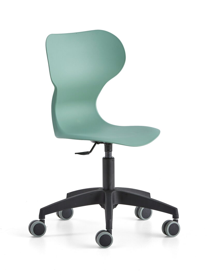 Krzesło BRIAN, regulacja wysokości, na kółkach, zielony