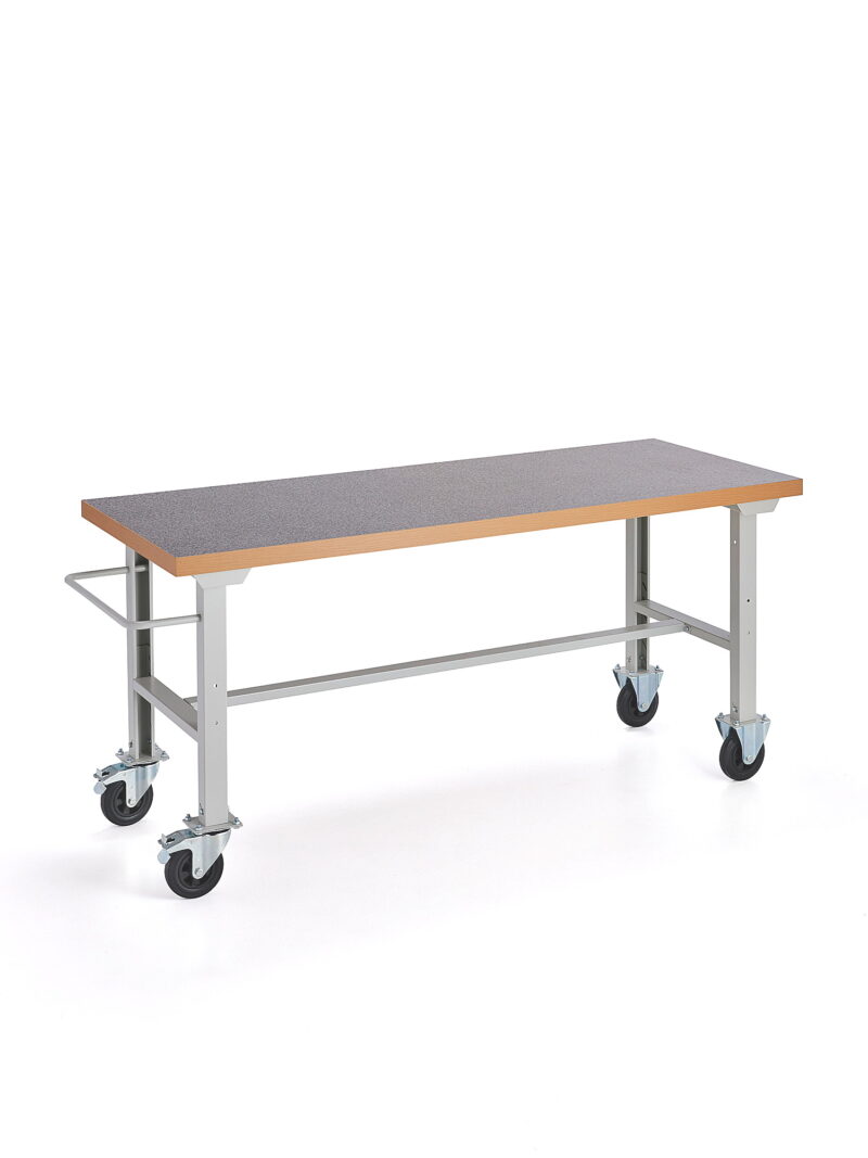 Mobilny stół roboczy SOLID, 320 kg, 2000x800 mm, winyl