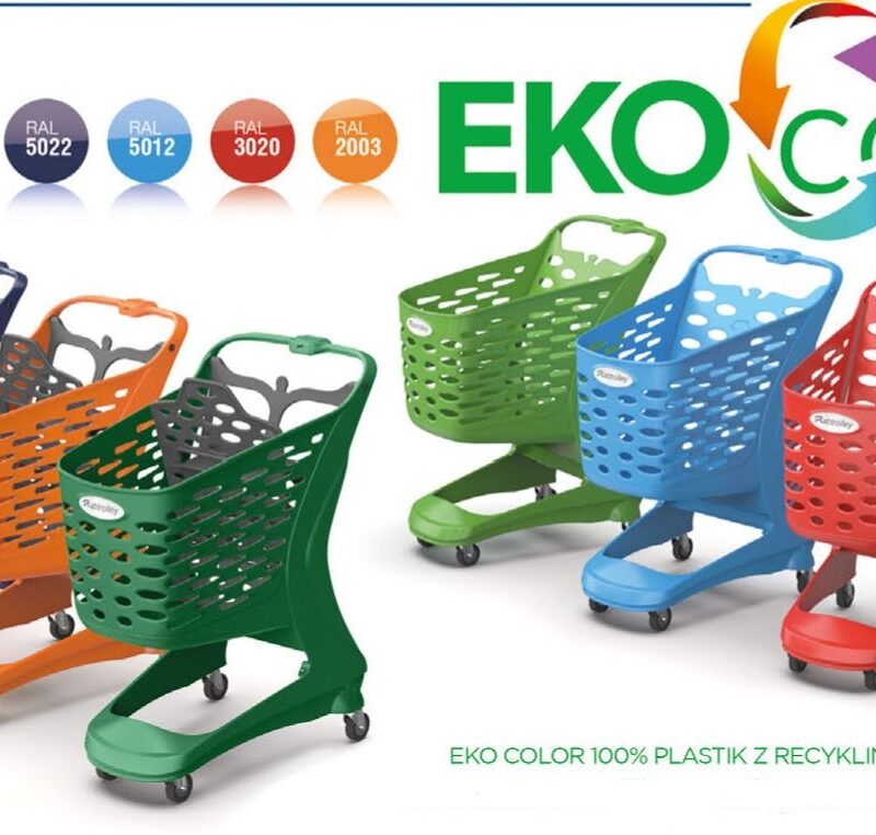 Wózek sklepowy plastikowy Rabtrolley MINI 80L Eko Color