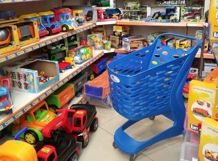 Wózek sklepowy plastikowy Rabtrolley MINI 80L Eko Color - obrazek 3