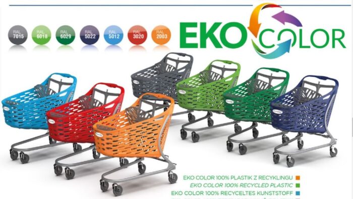 Wózek sklepowy plastikowy Rabtrolley Samba Basic 130l EKO Color