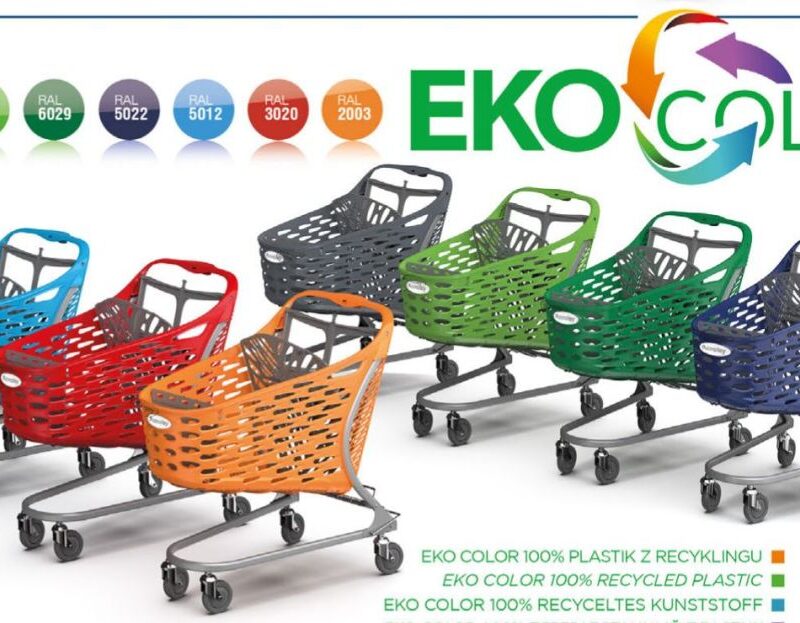 Wózek sklepowy plastikowy Rabtrolley Samba Basic 130l EKO Color