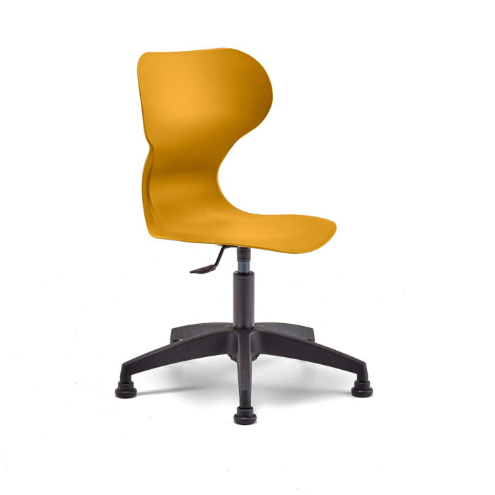 Krzesło BRIAN, z regulacją wysokości, na ślizgaczach, żółty