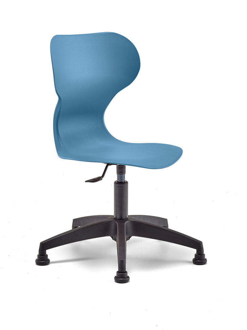 Krzesło BRIAN, z regulacją wysokości, na ślizgaczach, niebieski