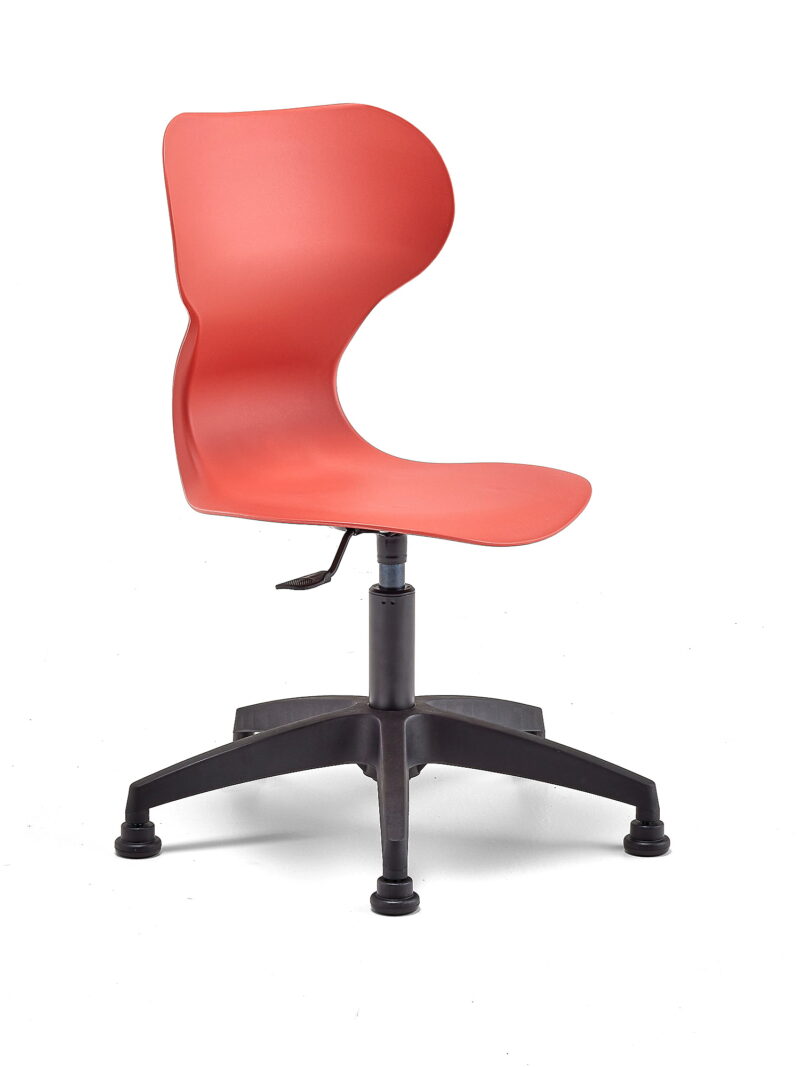 Krzesło BRIAN, z regulacją wysokości, na ślizgaczach, czerwony