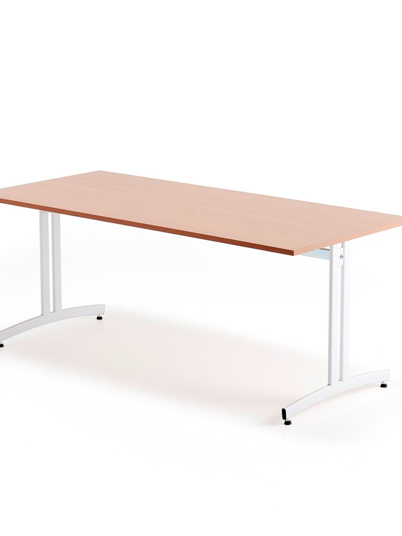 Stół do stołówki SANNA, 1800x800x720 mm, biały/buk