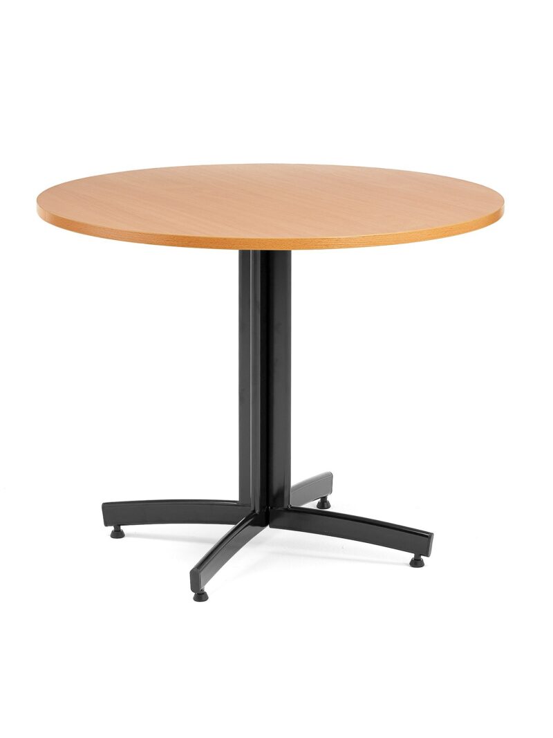 Okrągły stół do stołówki SANNA, Ø900x720 mm, czarny/buk