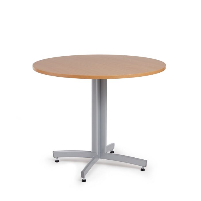 Okrągły stół do stołówki SANNA, Ø900x720 mm, srebrny/buk