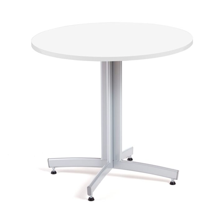 Okrągły stół do stołówki SANNA, Ø900x720 mm, srebrny/biały