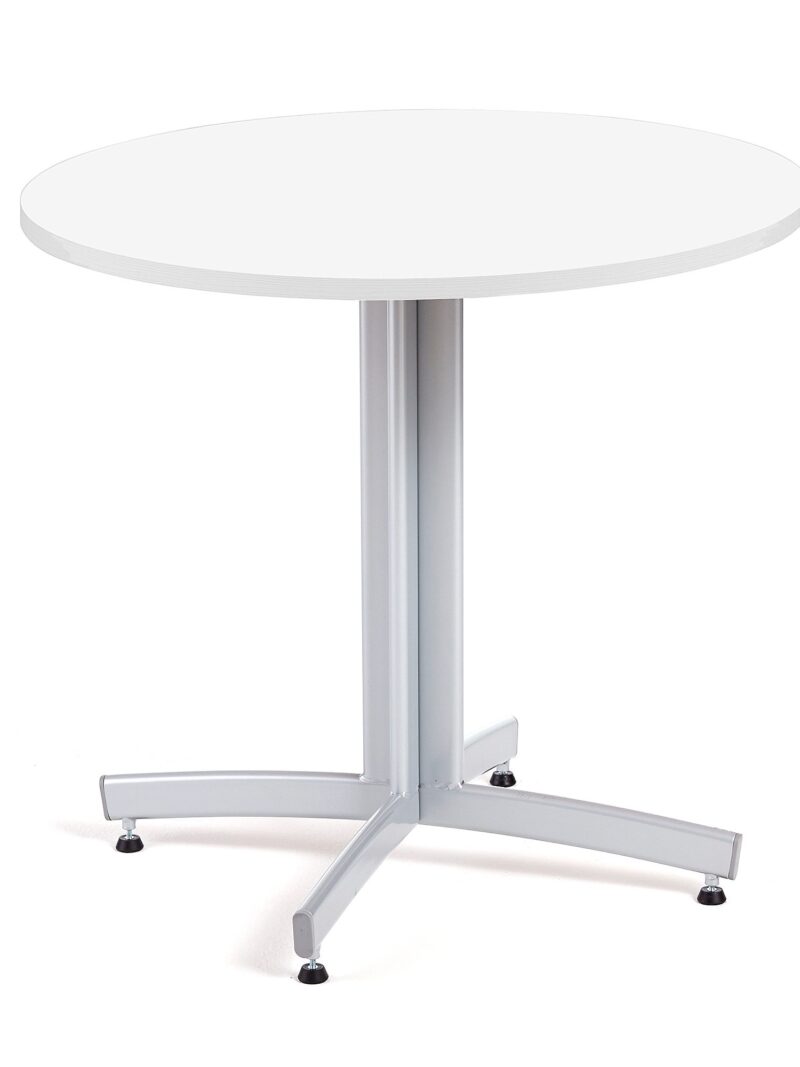 Okrągły stół do stołówki SANNA, Ø900x720 mm, srebrny/biały