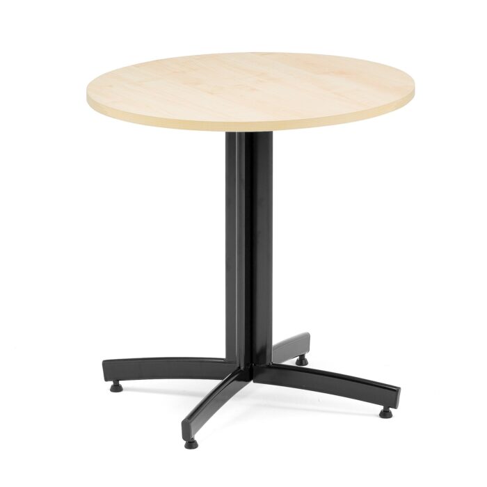 Okrągły stół do stołówki SANNA, Ø700x720 mm, czarny/brzoza