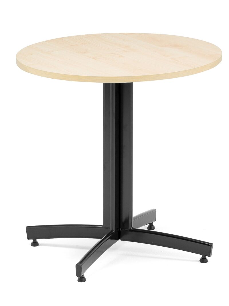 Okrągły stół do stołówki SANNA, Ø700x720 mm, czarny/brzoza