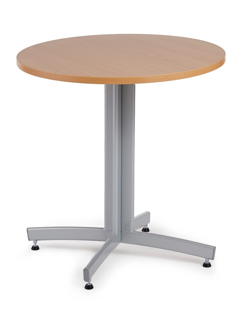 Okrągły stół do stołówki SANNA, Ø700x720 mm, srebrny/buk