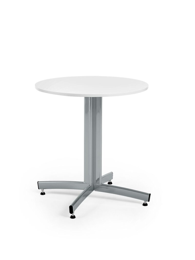 Okrągły stół do stołówki SANNA, Ø700x720 mm, srebrny/biały
