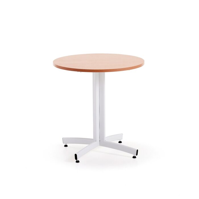 Okrągły stół do stołówki SANNA, Ø700x720 mm, biały/buk