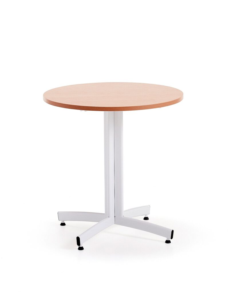 Okrągły stół do stołówki SANNA, Ø700x720 mm, biały/buk