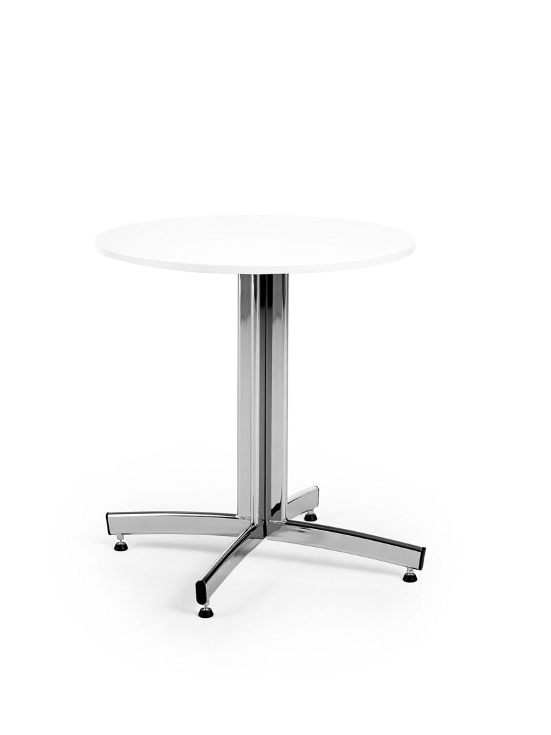 Okrągły stół do stołówki SANNA, Ø700x720 mm, chrom/biały