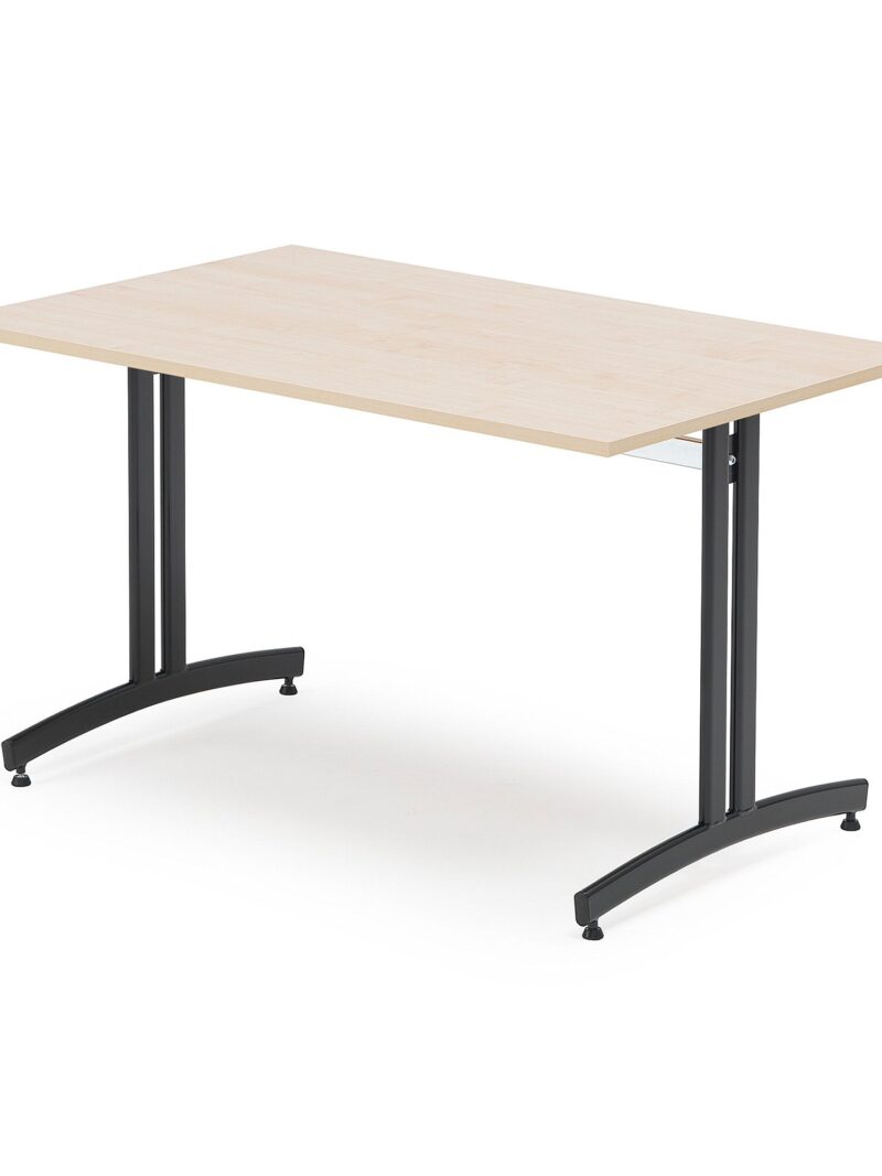 Stół do stołówki SANNA, 1200x800x720 mm, czarny/brzoza