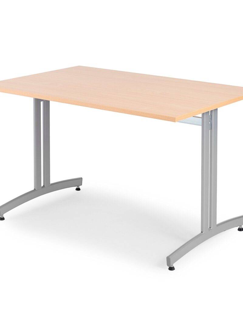 Stół do stołówki SANNA, 1200x800x720 mm, srebrny/buk