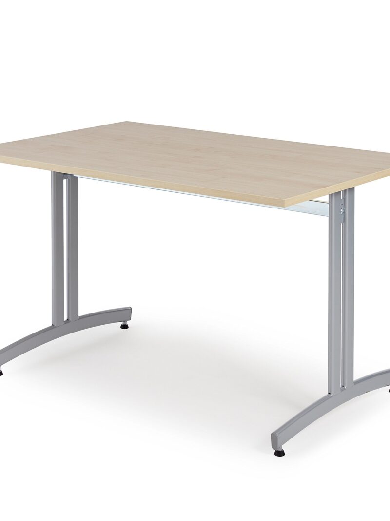 Stół do stołówki SANNA, 1200x800x720 mm, srebrny/brzoza
