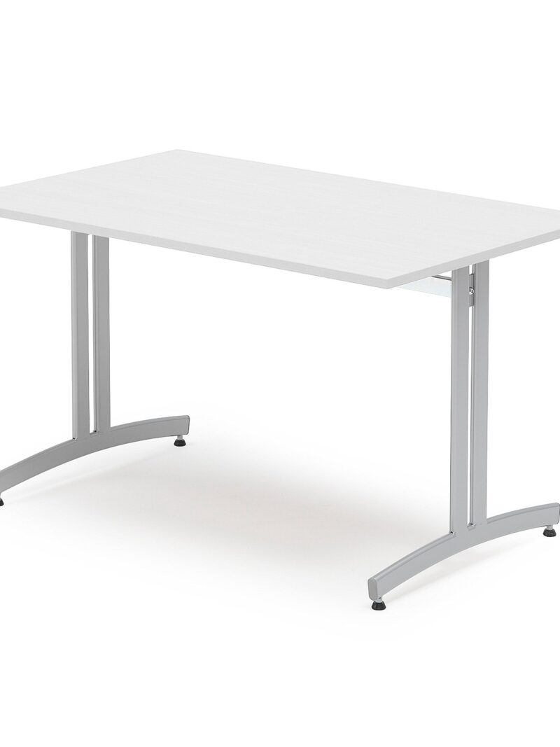 Stół do stołówki SANNA, 1200x800x720 mm, srebrny/biały