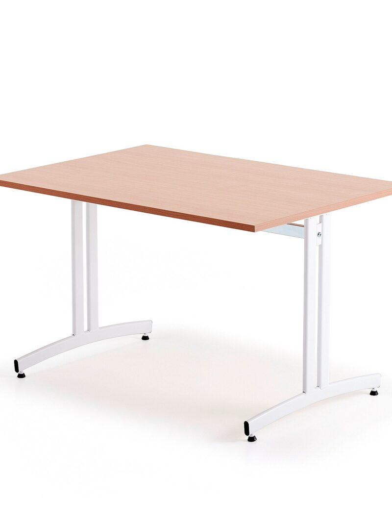 Stół do stołówki SANNA, 1200x800x720 mm, biały/buk