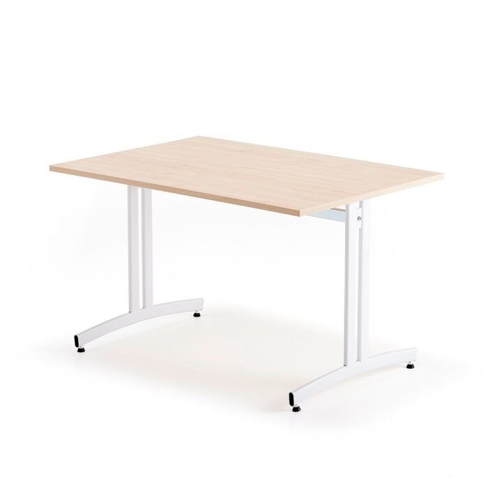 Stół do stołówki SANNA, 1200x800x720 mm, biały/brzoza