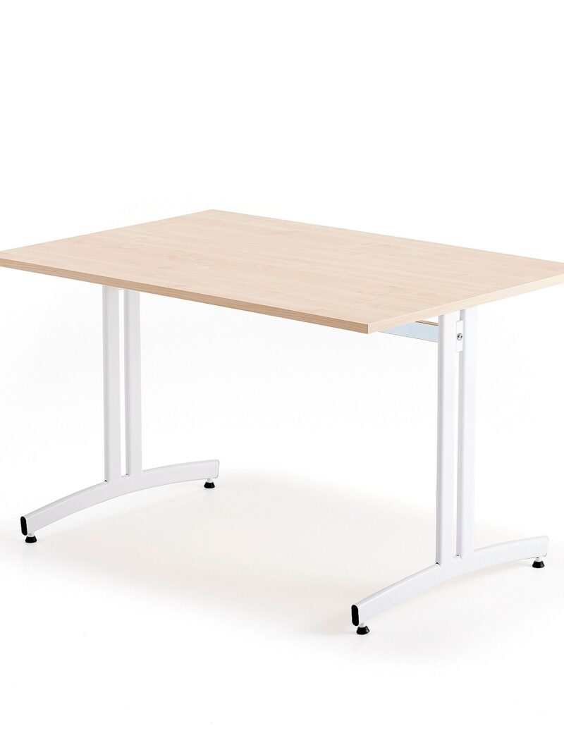 Stół do stołówki SANNA, 1200x800x720 mm, biały/brzoza