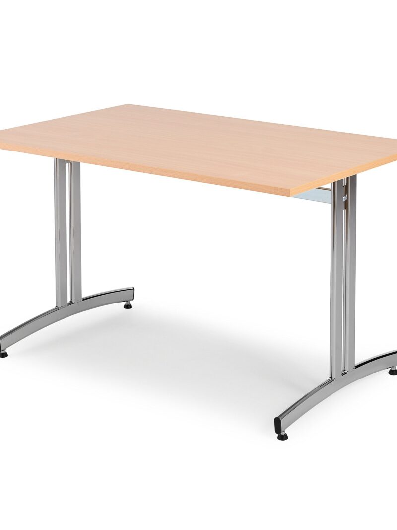 Stół do stołówki SANNA, 1200x800x720 mm, chrom/buk