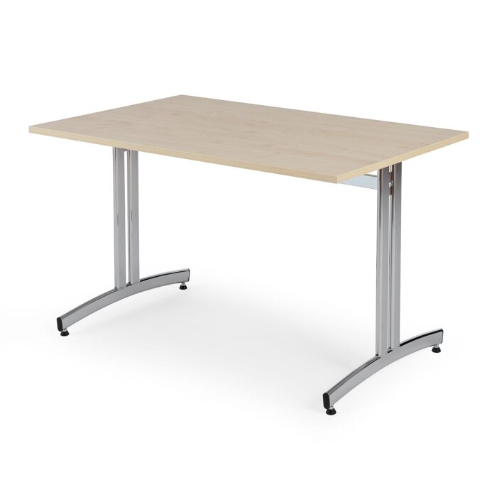 Stół do stołówki SANNA, 1200x800x720 mm, chrom/brzoza
