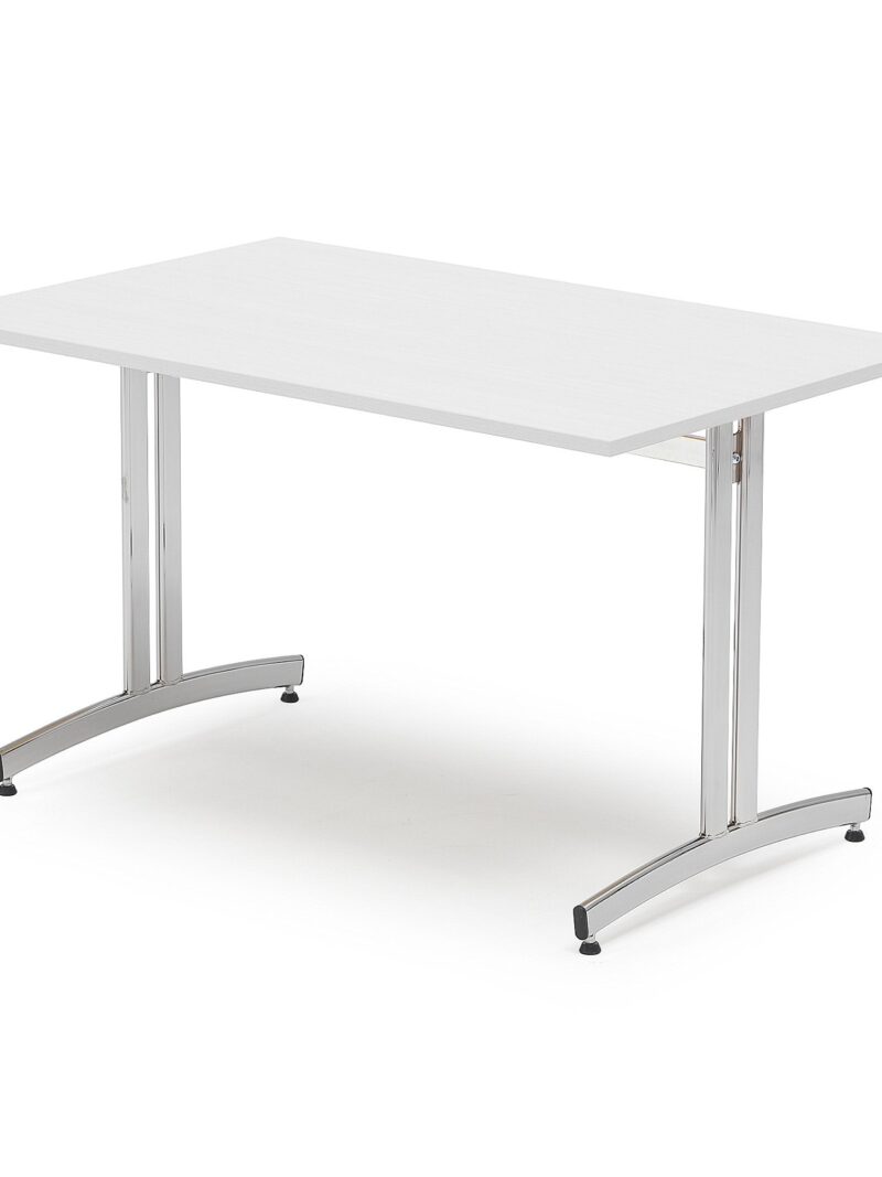 Stół do stołówki SANNA, 1200x800x720 mm, chrom/biały