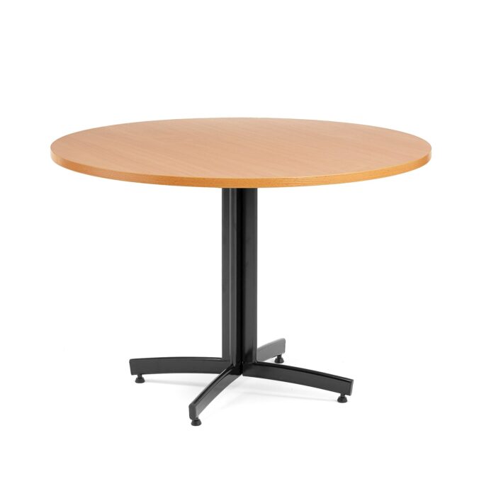 Okrągły stół do stołówki SANNA, Ø1100x720 mm, czarny/buk