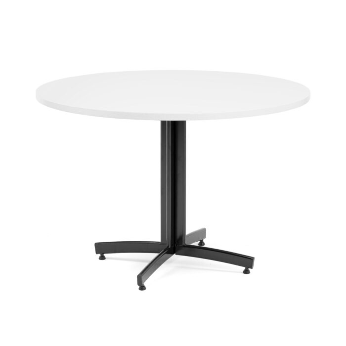 Okrągły stół do stołówki SANNA, Ø1100x720 mm, czarny/biały