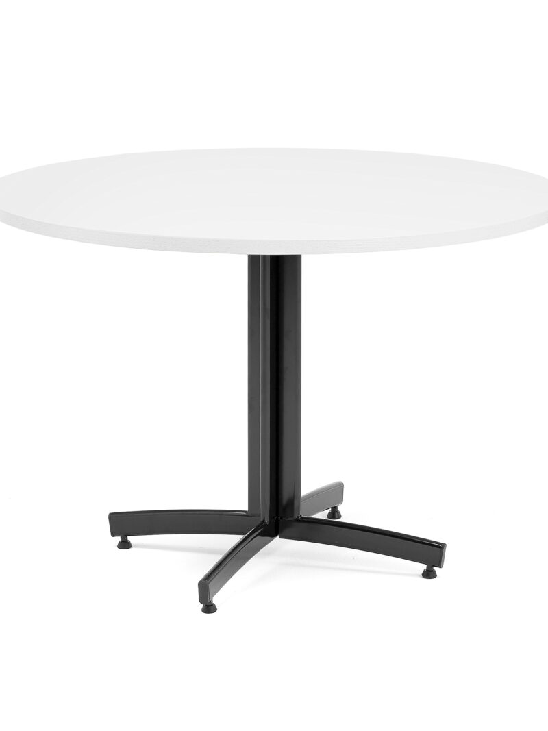 Okrągły stół do stołówki SANNA, Ø1100x720 mm, czarny/biały