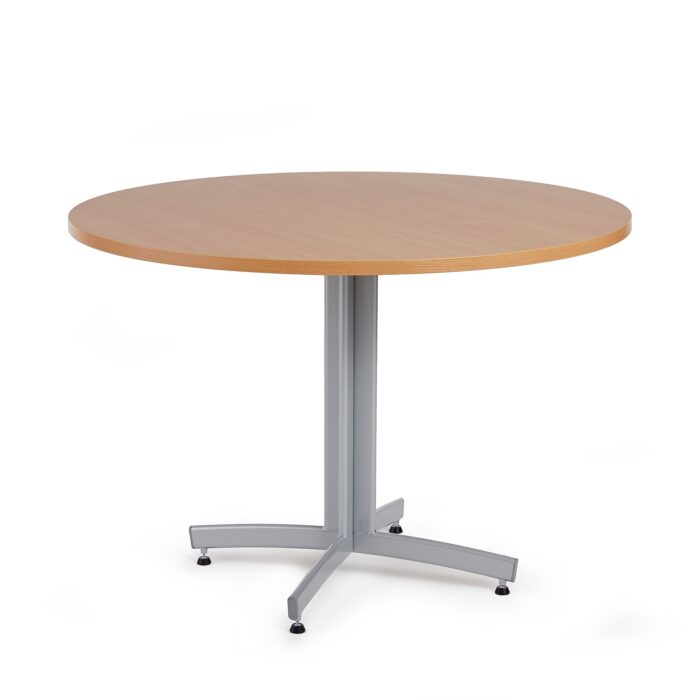 Okrągły stół do stołówki SANNA, Ø1100x720 mm, srebrny/buk